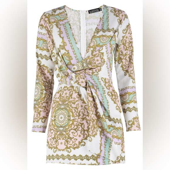 PETITE CHAIN PRINT WOVEN SHIFT DRESS NWT - Picture 2 of 8